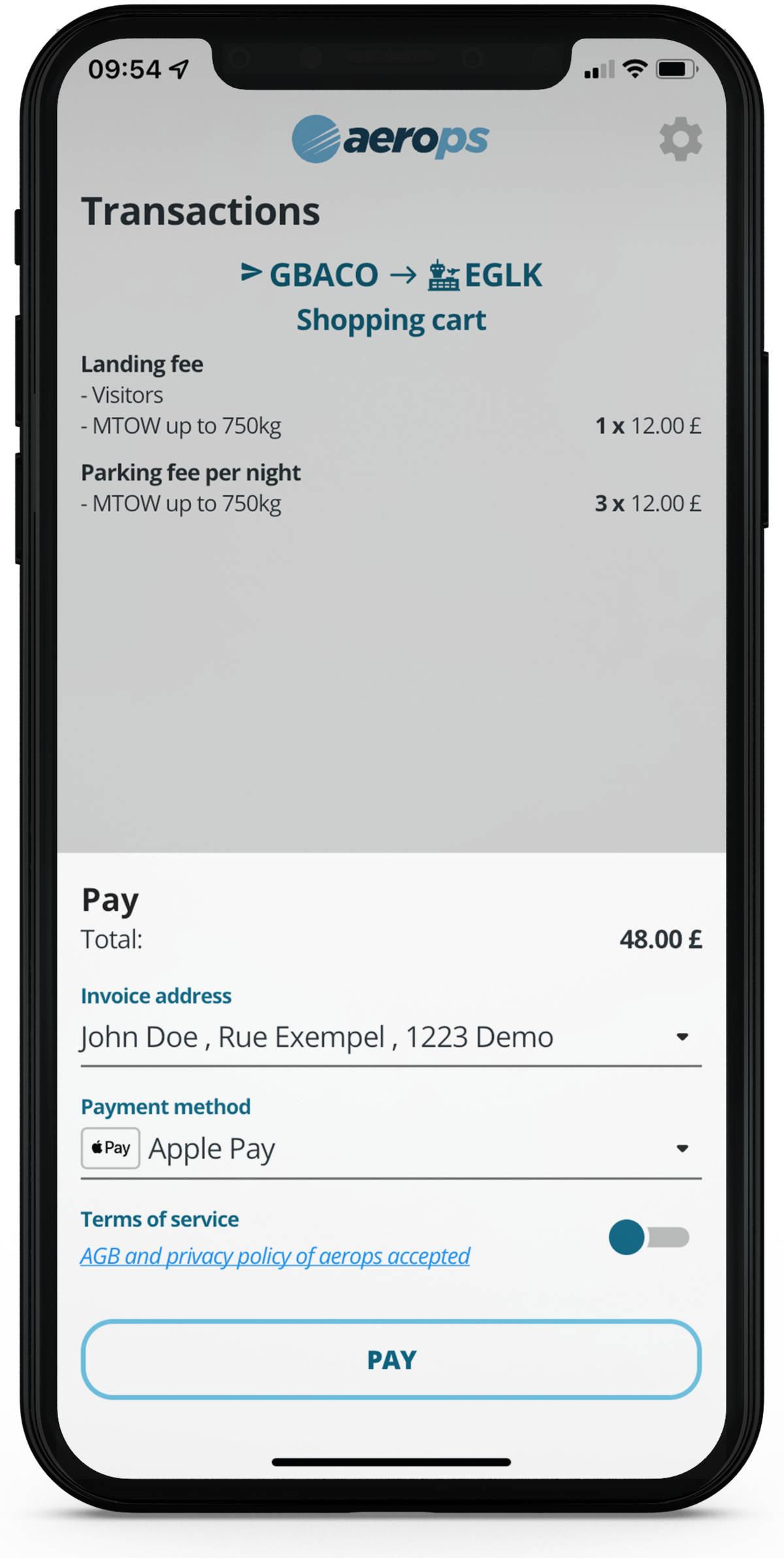Pay with aerops