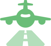 Grünes-landendes Flugzeug Grafik